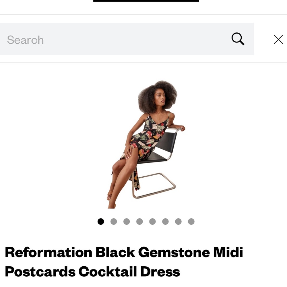 Reformation Black Gemstone Midi Postcards dress, size XS, brand new, never worn